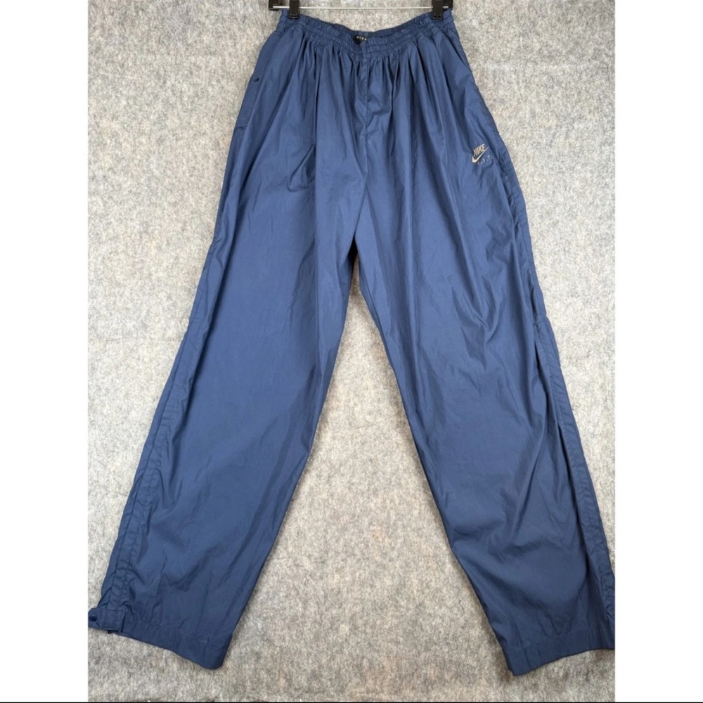 Vintage Nike Golf Track Rain Pants Men‎ XL Navy Blue Windbreaker Ankle Zip Y2K